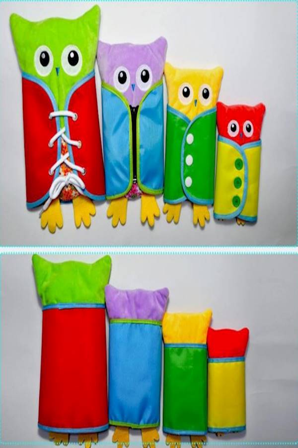 4-Piece Owl Shaped Plush Learn To Dress Toy Set  - Image 4