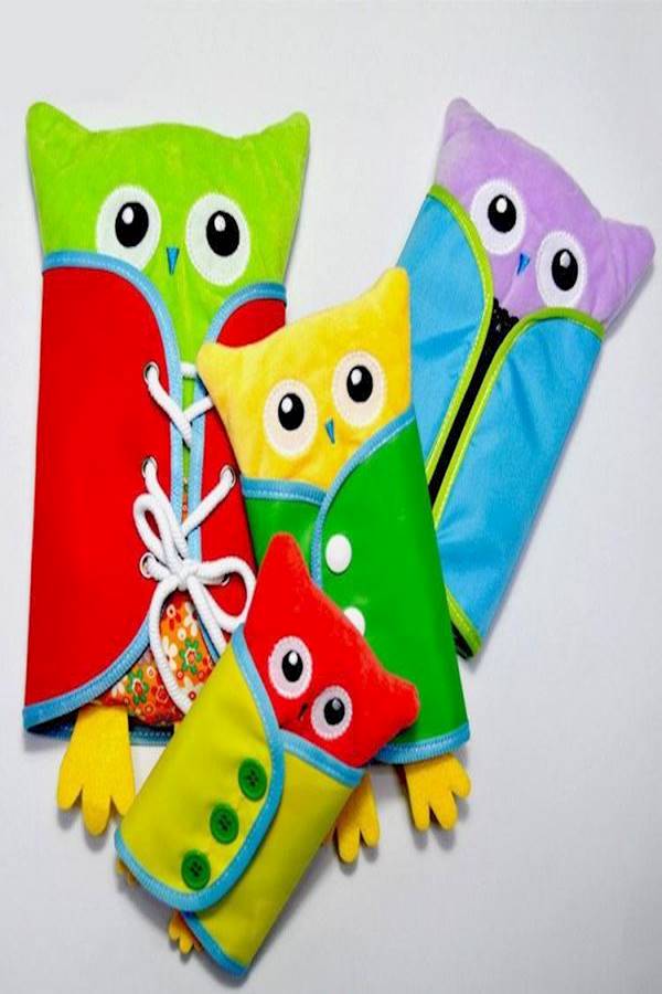 Owl Shape Plush Learn To Dress Toys Children Early Education Basic Life Skill Toy -4Pcs  - Image 1