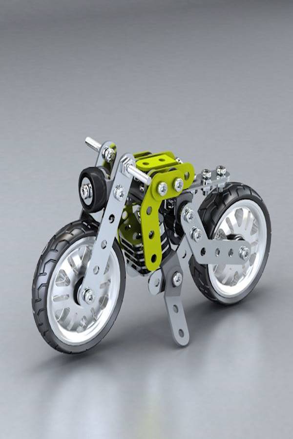 120Pieces Retro Motorbike Intelligent Construction Set - Image 2