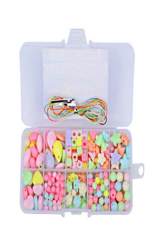 10 Grid Beaded Toy Bracelet Mix Color Spacer Acrylic Beads  - Image 1