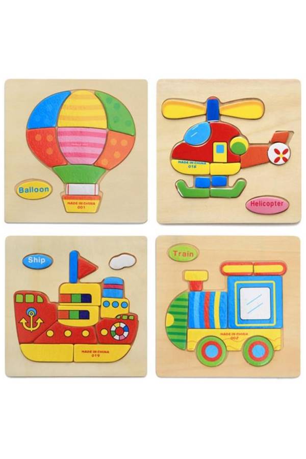 طقم أحاجي تركيب الصور المقطعة بتصميم ثلاثي الأبعاد من الخشب مكون من 4 قطع - Image 2