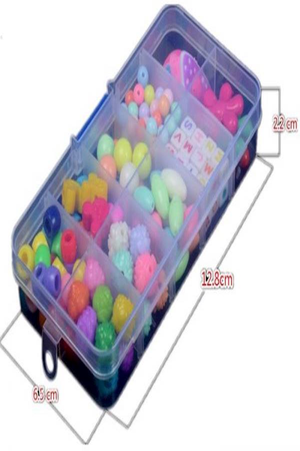10 Grid Beaded Toy Bracelet Mix Color Spacer Acrylic Beads  - Image 2