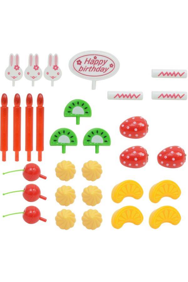 38-Pieces Set Plastic Kitchen Food Fruit Birthday Cake - Image 2