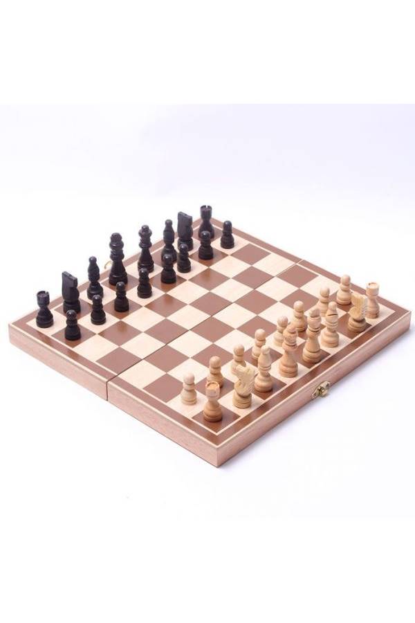 Wooden Folding Chess - Image 1