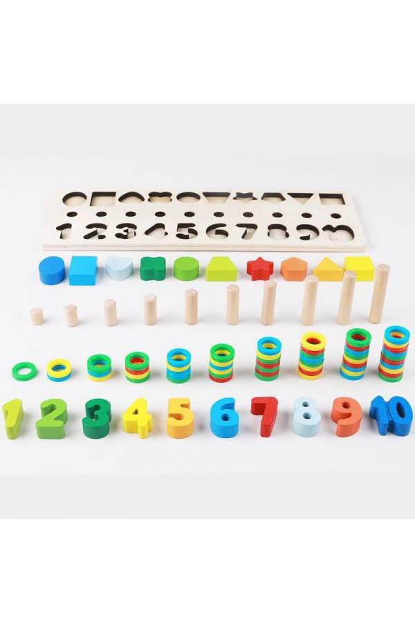 Wooden Puzzles Figure And Shape Paring Game Set - Image 1