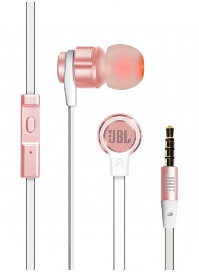 Wired Earphone With Mic, Pink , T180A