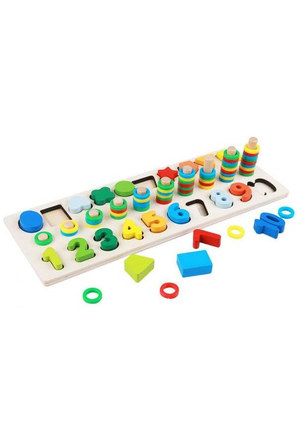 Wooden Puzzles Figure And Shape Paring Game Set - Image 2