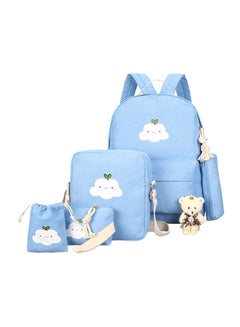 Cloud Canvas Double Shoulder Bag Four Pieces Blue
