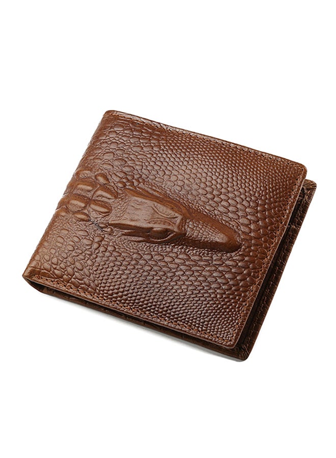 Jinbaolai Vintage Genuine Leather Cowhide Wallet Brown 