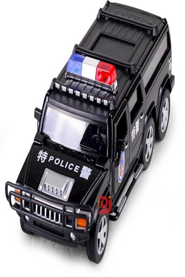 Children'S Simulation Of 6 Humvees Car Model Special Police Sound And Light Return Toy Car 