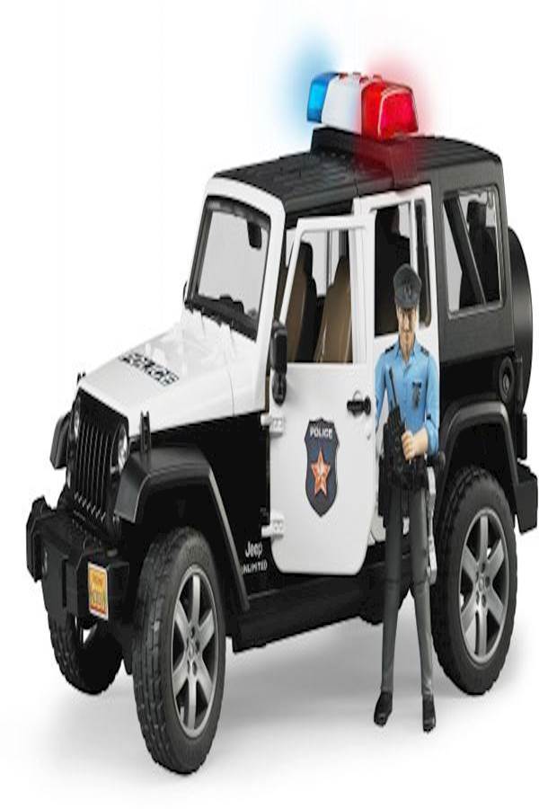 Bruder Jeep Wrangler Unlimited Police Toy Vehicle With Policeman