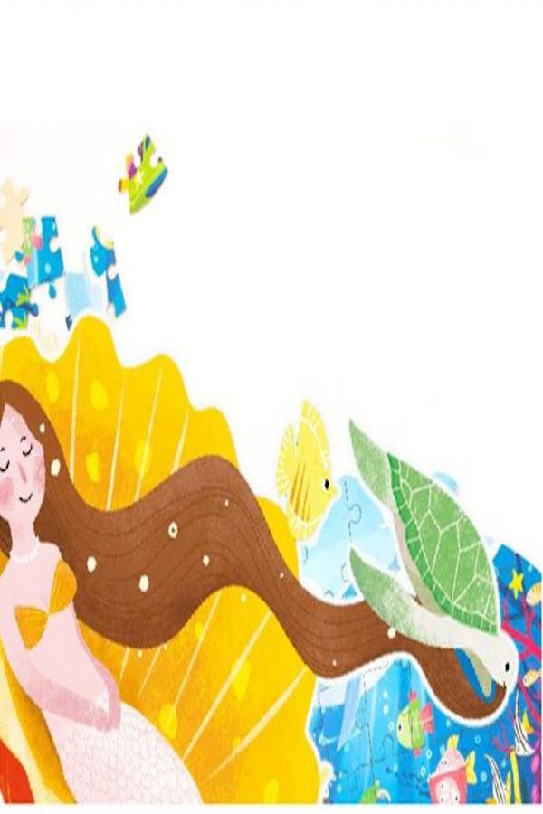 أحجية قطع تركيب الصور بتصميم حورية البحر النائمة مكونة من 48 قطعة - Image 3