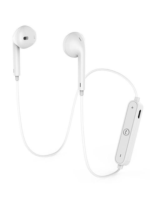 S6 Sports Headphones Wireless Bluetooth Headset Earphone for IPhone Samsung White