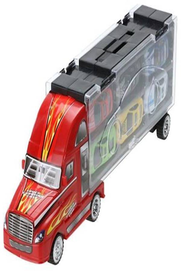 12-Piece Racer Vehicle With Container Truck Mini Pull Back Car Toy Set - Image 2