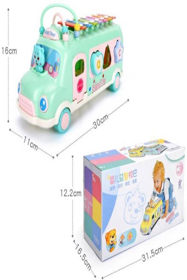 Kids Musical Instruments Bus Vehicle Toy Alphabet Gift Early Educational Learning Toys - Image 2