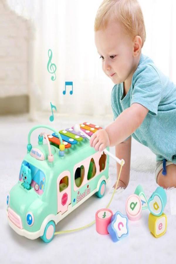 Kids Musical Instruments Bus Vehicle Toy Alphabet Gift Early Educational Learning Toys - Image 3