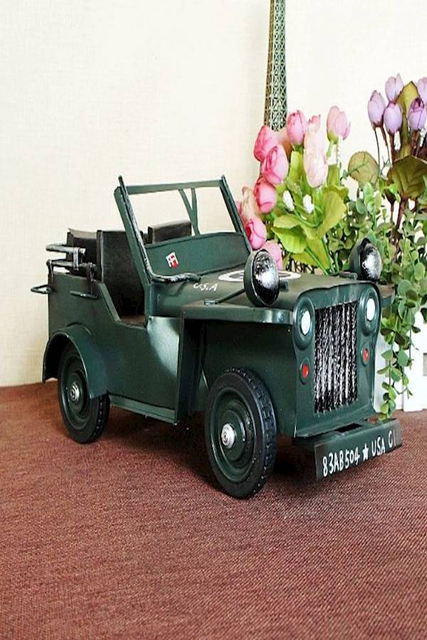 Car Vintage Tin Suv Of World War Ii Vehicle Model Kids Toys - Image 3