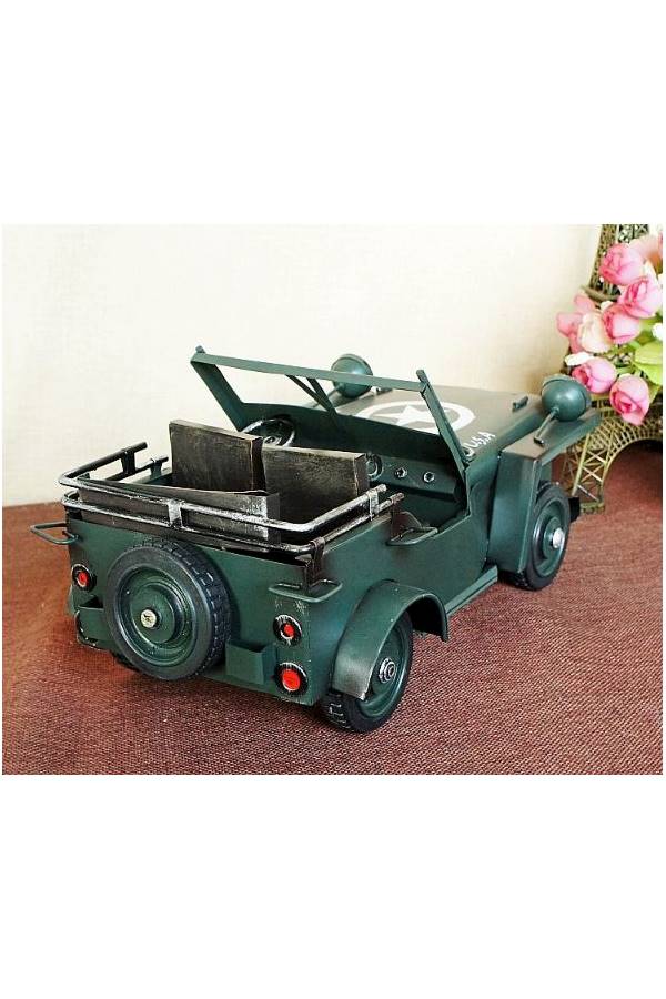 Car Vintage Tin Suv Of World War Ii Vehicle Model Kids Toys - Image 4