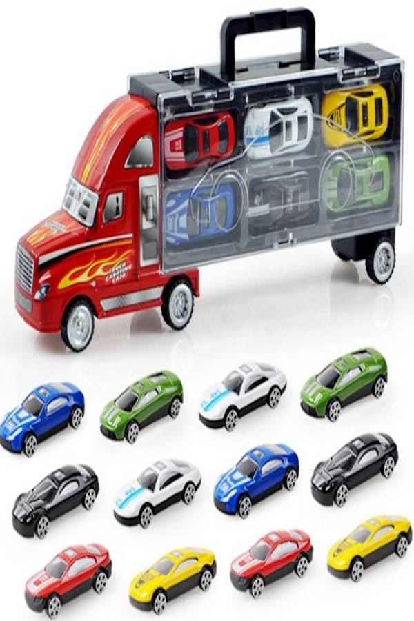 12 قطعة من ألعاب نماذج سيارات صغيرة مصنوعة من خليط معدني وتعمل بالسحب وقابلة للنقل للأطفال - Image 1
