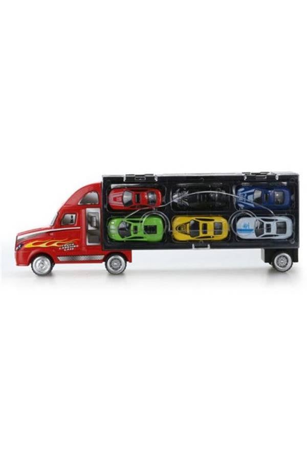 12 Racer Vehicle With Container Truck Mini Pull Back Diecast Alloy Car Toys - Image 1