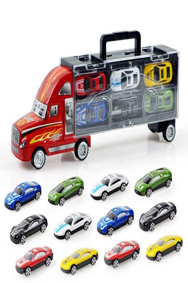 Children'S Toy Car Engineering Fire Excavator Hook Set Boy'S Alloy Car Container Car Model - Image 1