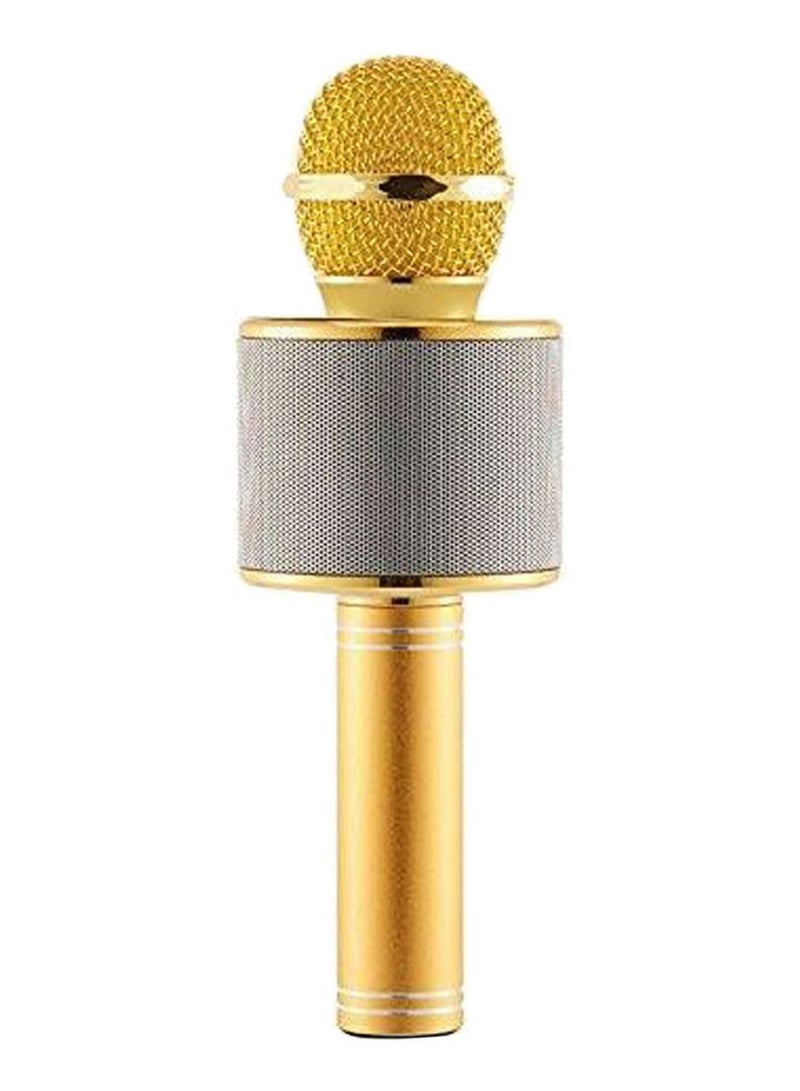 Generic Wireless Karaoke Handheld Microphone Bluetooth with USB KTV Player - WS858, Gold 1553098147-180 Gold/Silver 
