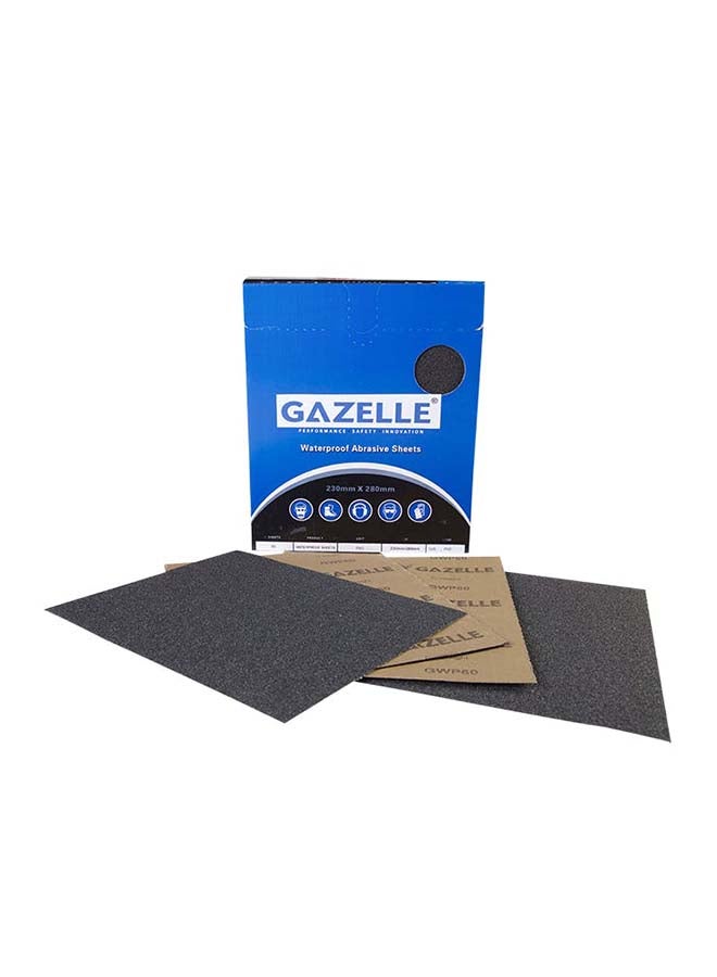 Gazelle 50-Piece Grit 100 Waterproof Sheet Black 8 x 11inch