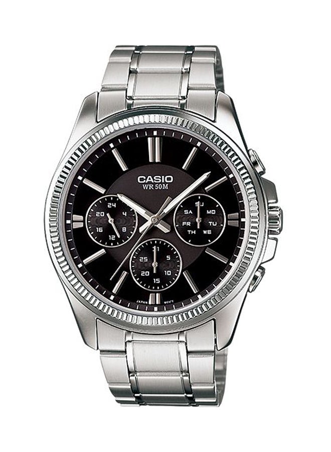 CASIO Men's Chronograph Dress Watch- MTP-1375D-1A - 42 mm - Silver - Image 1