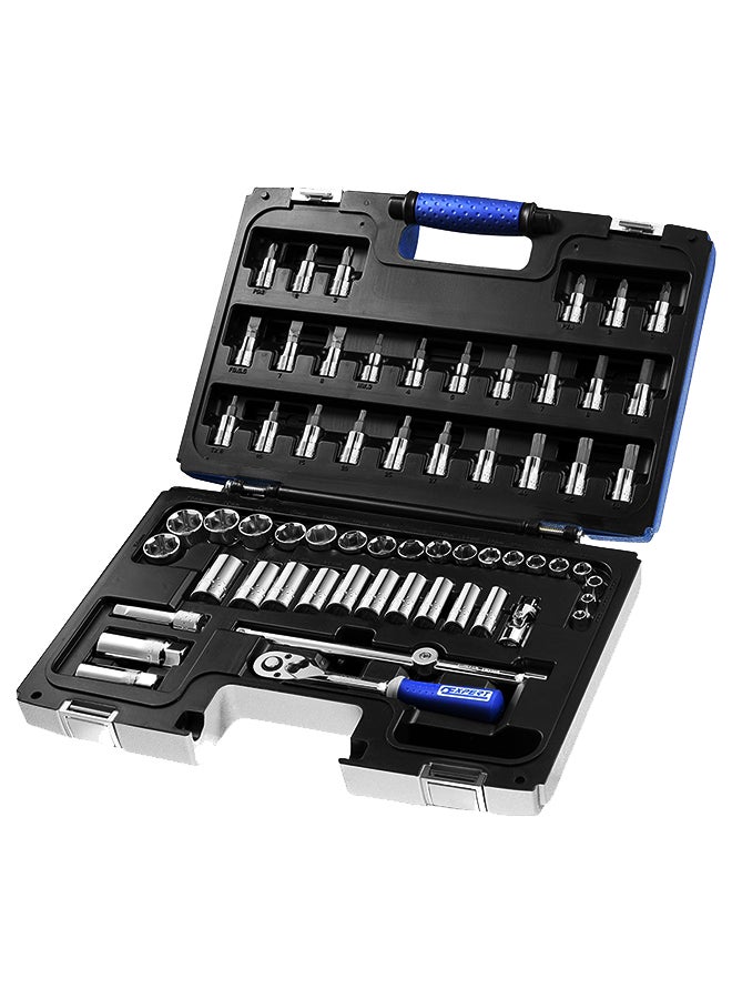 EXPERT - 61-Piece Std Socket Set Black/Blue/Silver - Image 1
