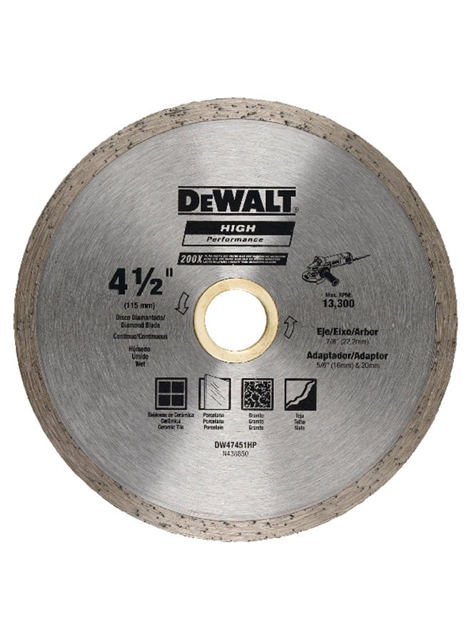 DEWALT Continuous Rim Diamond Blade Silver
