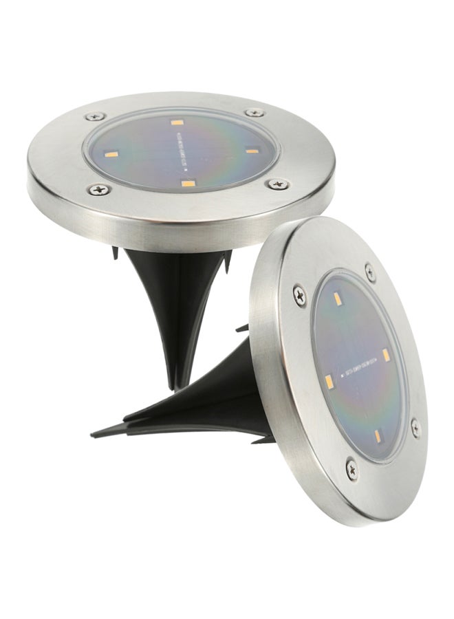 Tomshine 2-Piece Solar Powered Ground Light Black/Silver  - Image 1