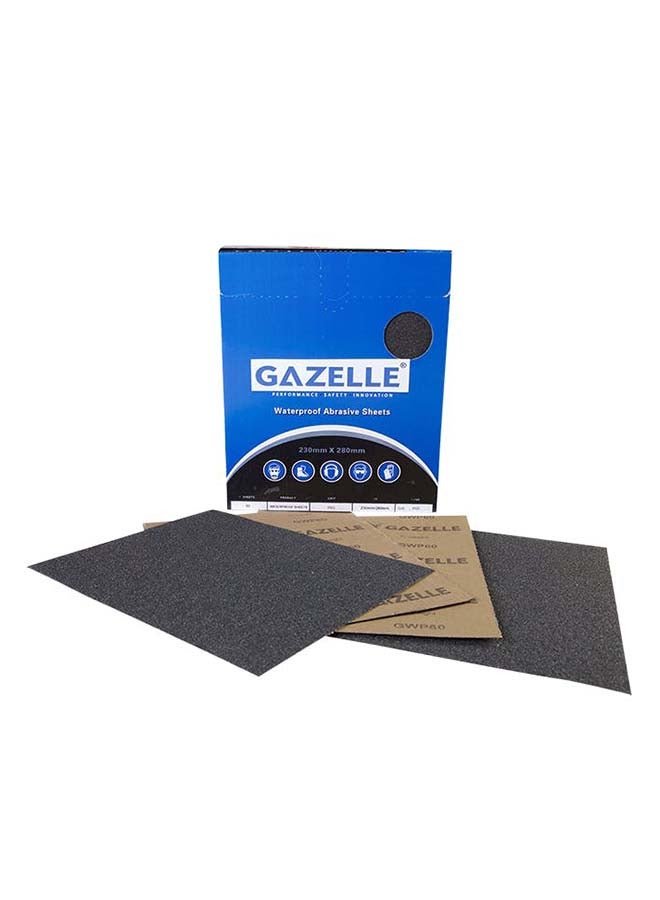 Gazelle 50-Piece Grit 80 Waterproof Sheet Black 8 x 11inch