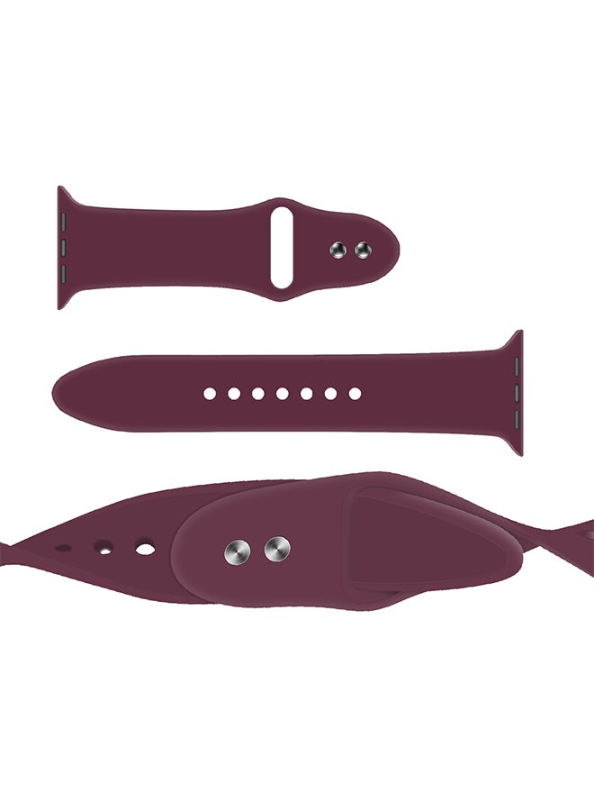 PROMATE - Replacement Silicone Strap for Apple Watch 38mm/40mm/41mm Maroon - Image 1