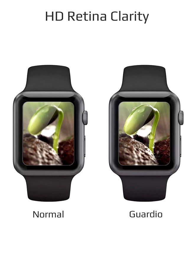 3D Full Coverage Scratch Resistance Tempered Glass For Apple Watch Series 4 Clear/Black