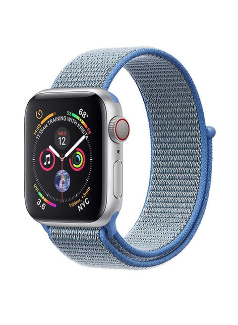 Sports Loop Band For Apple Watch 42mm/44mm, Premium Nylon Weave Mesh Band with Dense Loop and Adjustable Wrist Strap For Apple Watch Series 1,2,3 and 4, Workout, Fitness, Running, Fibro-42 Blue