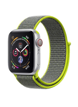 Premium Nylon Weave Mesh Band with Dense Loop and Adjustable Wrist Strap For Apple Watch Series 1,2,3 and 4, Workout, Fitness, Running, Fibro-42 Green - v1556229544/N24218380A_1