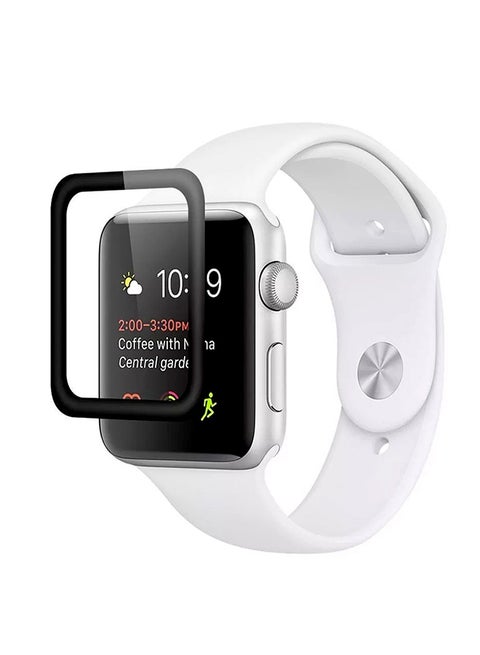 3D Full Coverage Scratch Resistance Tempered Glass For Apple Watch Series 4 Clear/Black