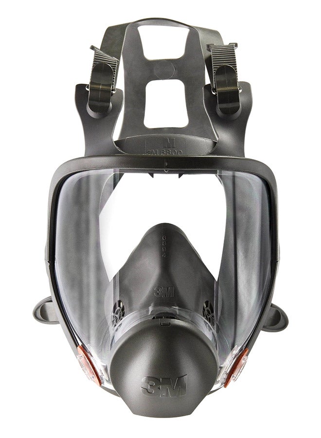 ثري ام قناع للوجه بالكامل للتنفس قابل لإعادة الاستخدام قياس متوسط أسود/شفاف - Image 1