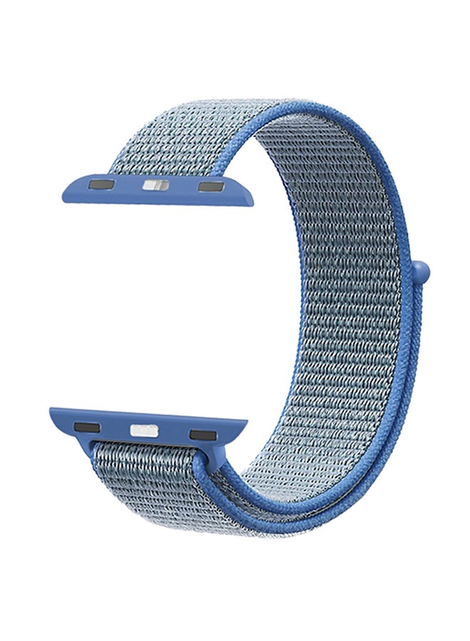 Sports Loop Band For Apple Watch 42mm/44mm, Premium Nylon Weave Mesh Band with Dense Loop and Adjustable Wrist Strap For Apple Watch Series 1,2,3 and 4, Workout, Fitness, Running, Fibro-42 Blue