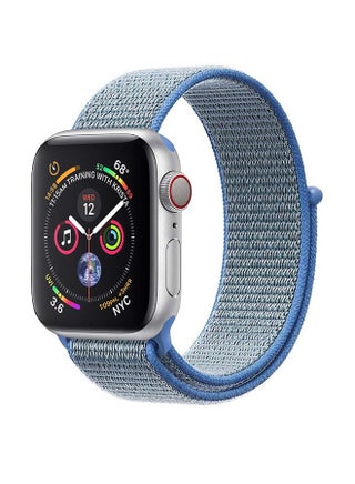 Premium Nylon Weave Mesh Band With Dense Loop And Adjustable Wrist Strap For Apple Watch Series 1,2,3 And 4, Workout, Fitness, Running, Fibro-38 Blue - v1556229847/N24218372A_1