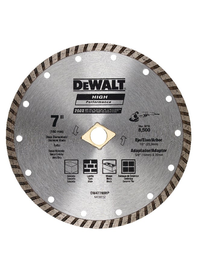 DEWALT T7 Turbo Diamond Blade Silver