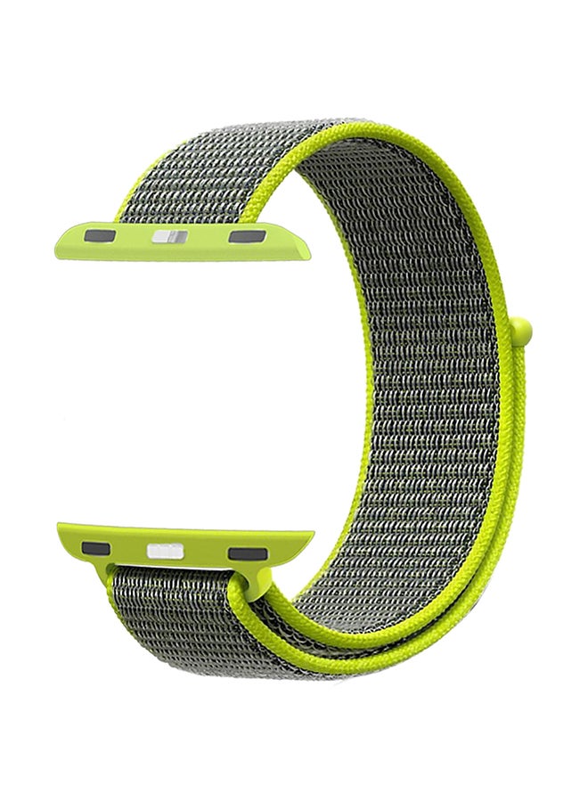 PROMATE Premium Nylon Weave Mesh Band With Dense Loop And Adjustable Wrist Strap For Apple Watch Series 1,2,3 And 4, Workout, Fitness, Running, Fibro-38 Green - Image 2