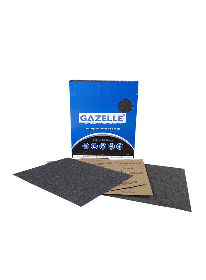 Gazelle 50-Piece Grit 1500 Waterproof Sheet Black 8 x 11inch 