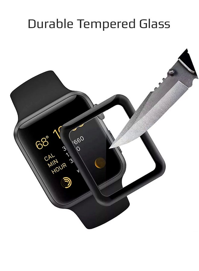 3D Full Coverage Scratch Resistance Tempered Glass For Apple Watch Series 4 Clear/Black