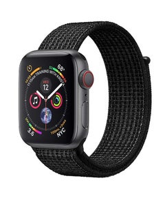 Premium Nylon Weave Mesh Band With Dense Loop And Adjustable Wrist Strap For Apple Watch Series 1,2,3 And 4, Workout, Fitness, Running, Fibro-38 Black