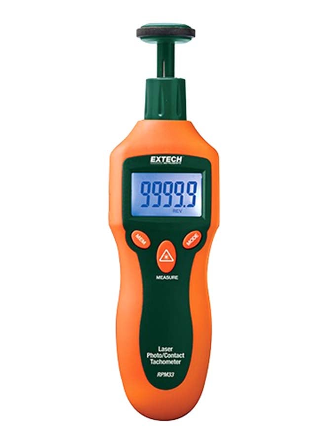 Extech Combination Contact And Laser Photo Tachometer Orange/Green  - Image 1