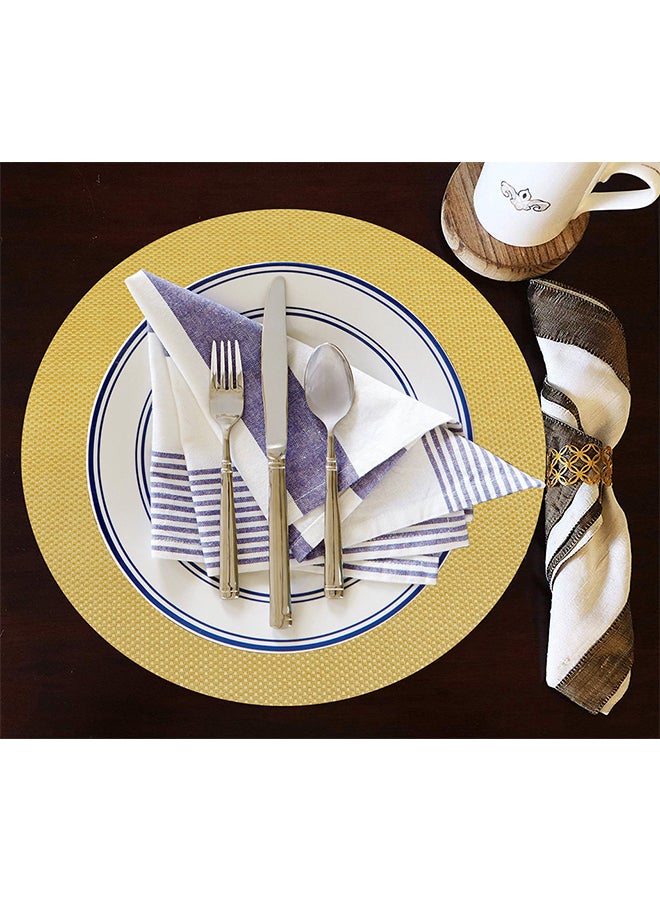 Home - Non Woven Round Placemat Yellow 30x30centimeter - Image 1