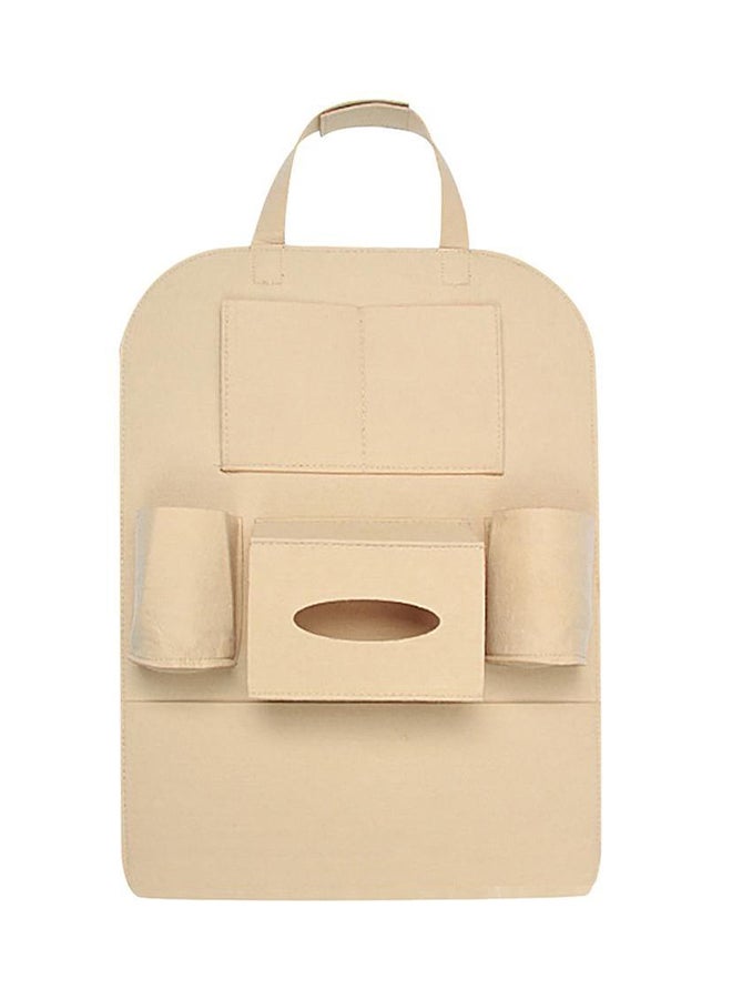 Auto Car Seat Back Multi Pocket Storage Bag Organizer Holder - Beige