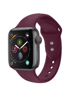 Premium Adjustable Silicone Sport Wristband Replacement Strap with Sweatproof and Dual Lock Pin For Apple Watch Series 1,2,3 and 4 Small/Medium Size, Workout, Fitness, Oryx-38SM Maroon