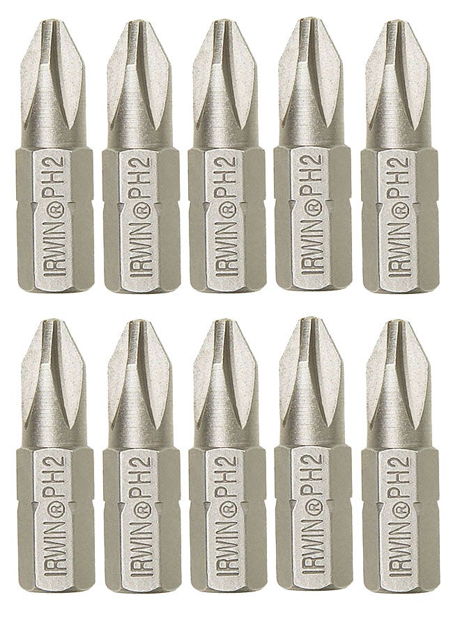 IRWIN 10-Piece Philips Insert Bit Silver